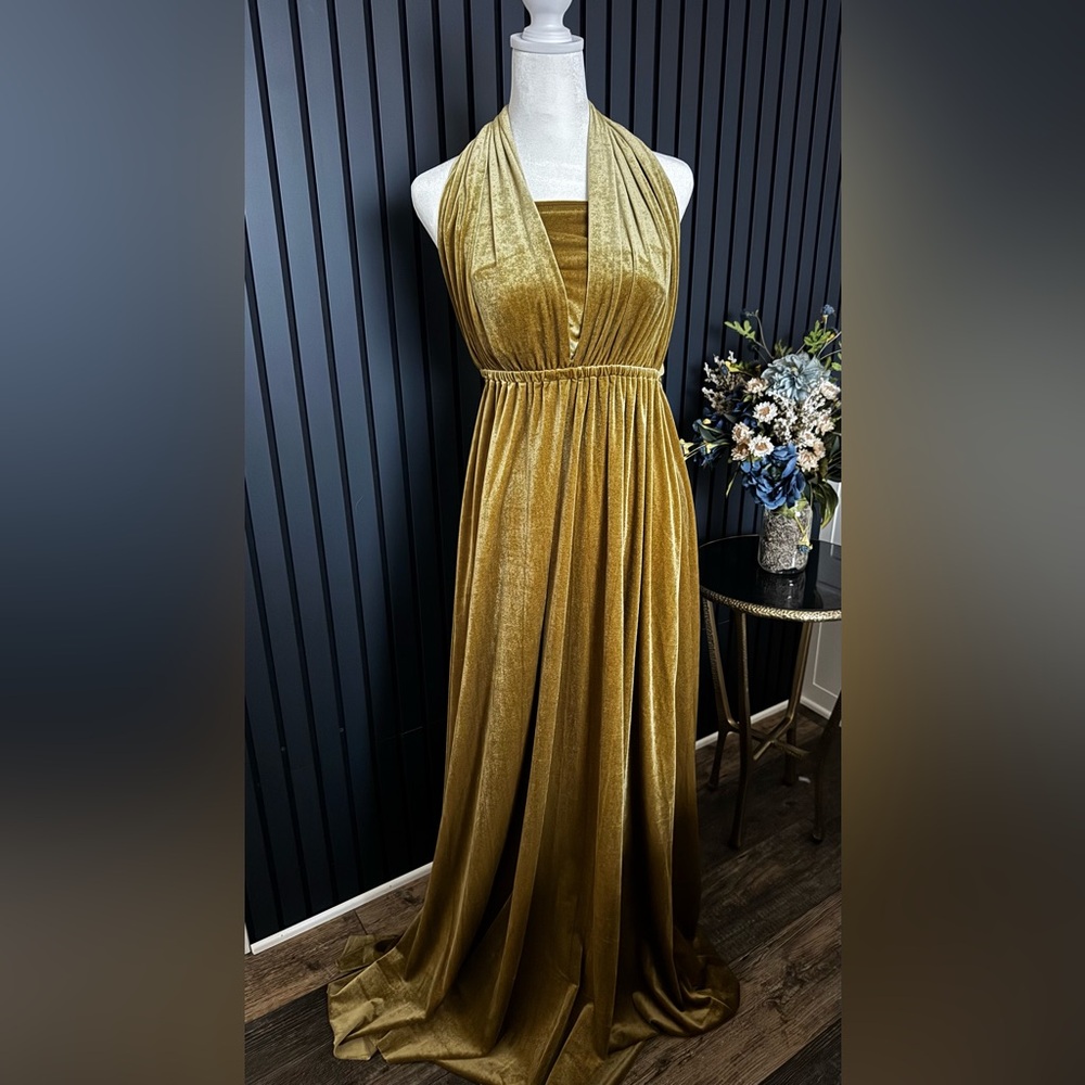 Velvet Olive Bridesmaids Dress